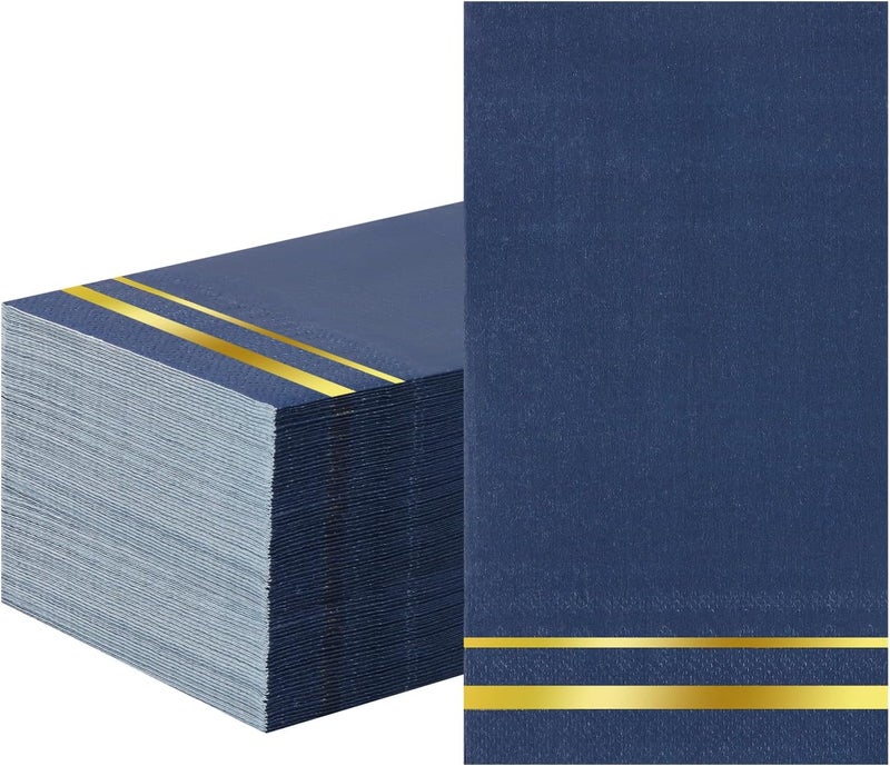 Tamone 100PCS 3-Ply Navy Blue Napkins - Premium Quality Disposable Napkins Soft and Absorbent for Wedding Party Birthday - Image 1